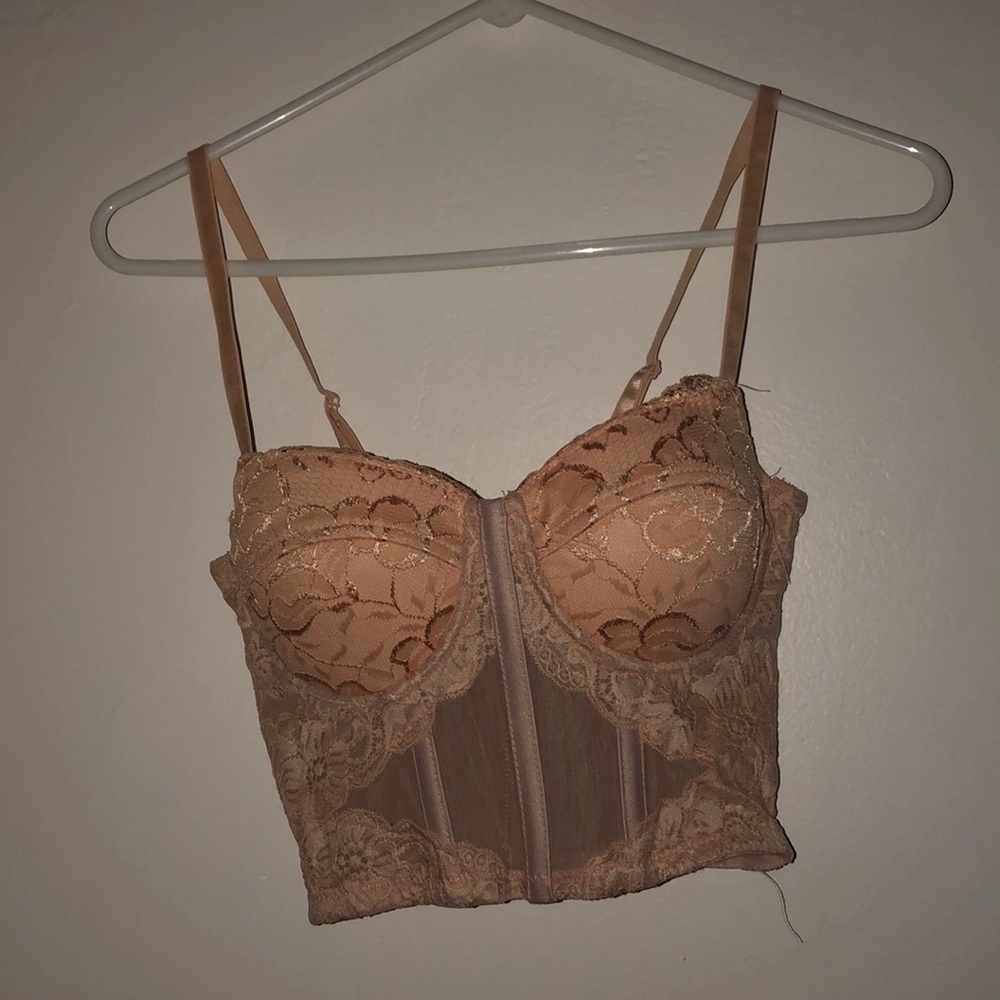 Sexy nude lace top